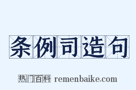 条例司造句是什么意思的图片